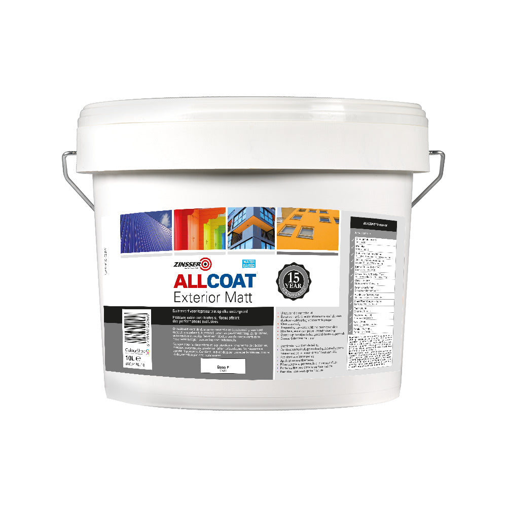 Zinsser Muurverf Allcoat Exterior Mat Wit/Base P 10L-778955