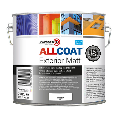 Zinsser Muurverf Allcoat Exterior Mat Base D 2,325L-778957