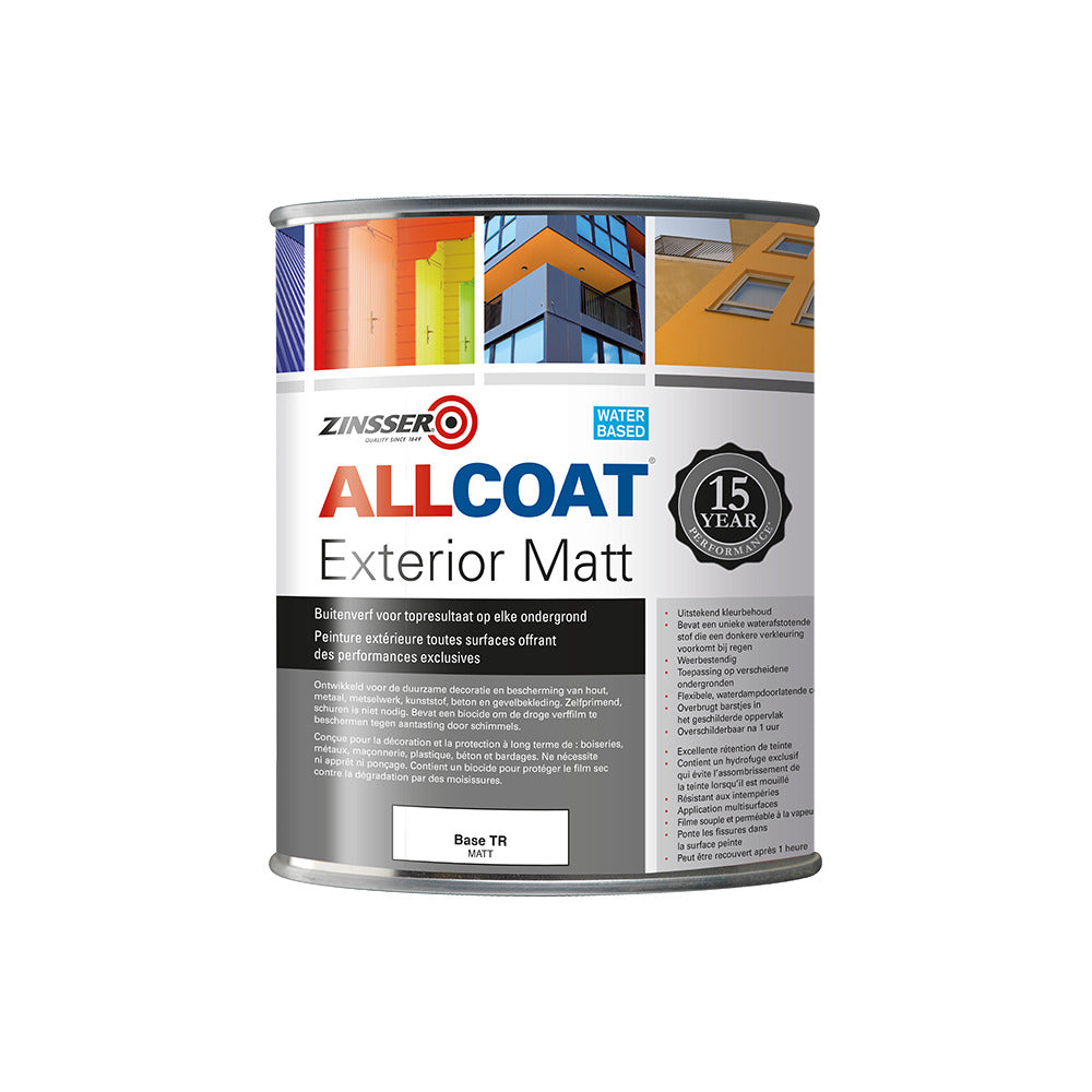 Zinsser Muurverf Allcoat Exterior Mat Base TR 930ml-778960