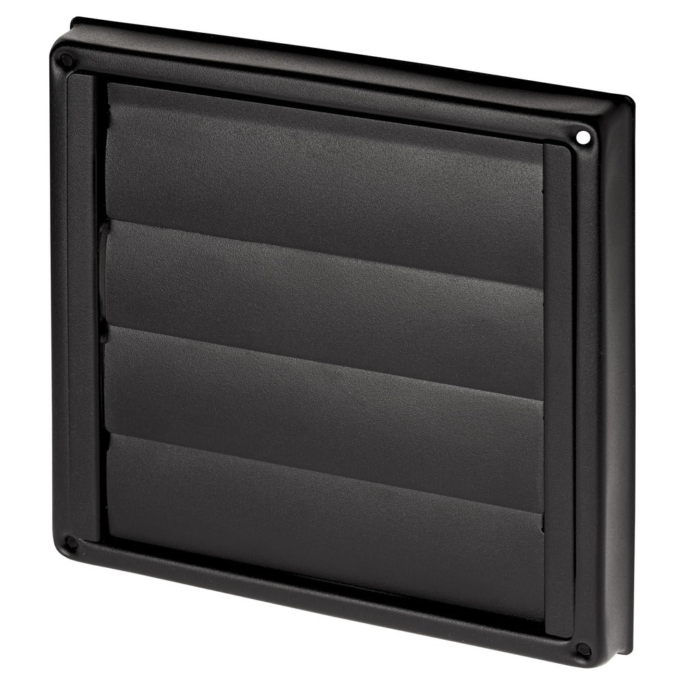 Sanivesk Overdrukrooster RVS Zwart Lamellen Ø100mm-779887