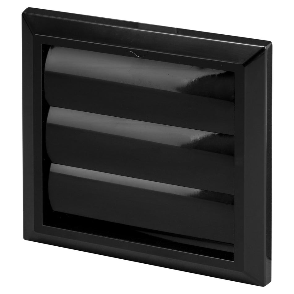 Sanivesk Overdrukrooster Kunststof Zwart Lamellen Ø150-160mm-779897