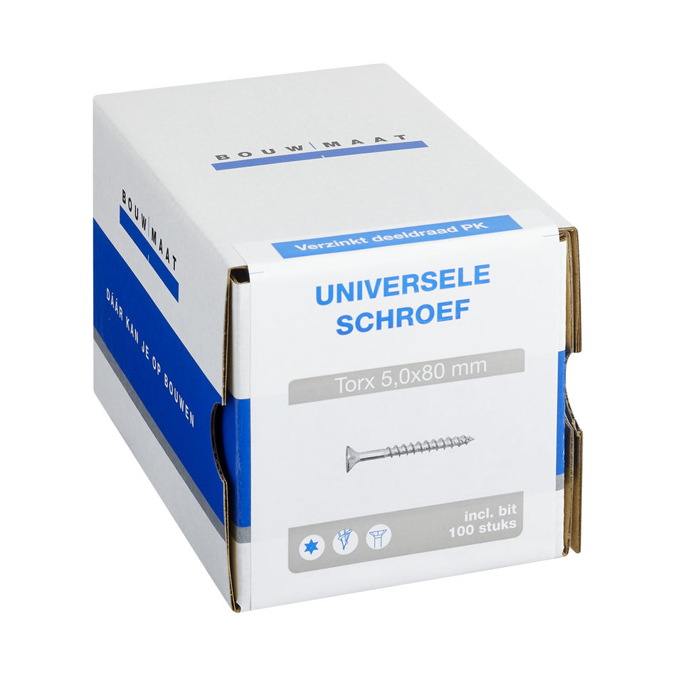 Bouwmaat Universele Schroef Verzinkt PK Deeldraad T20-784591