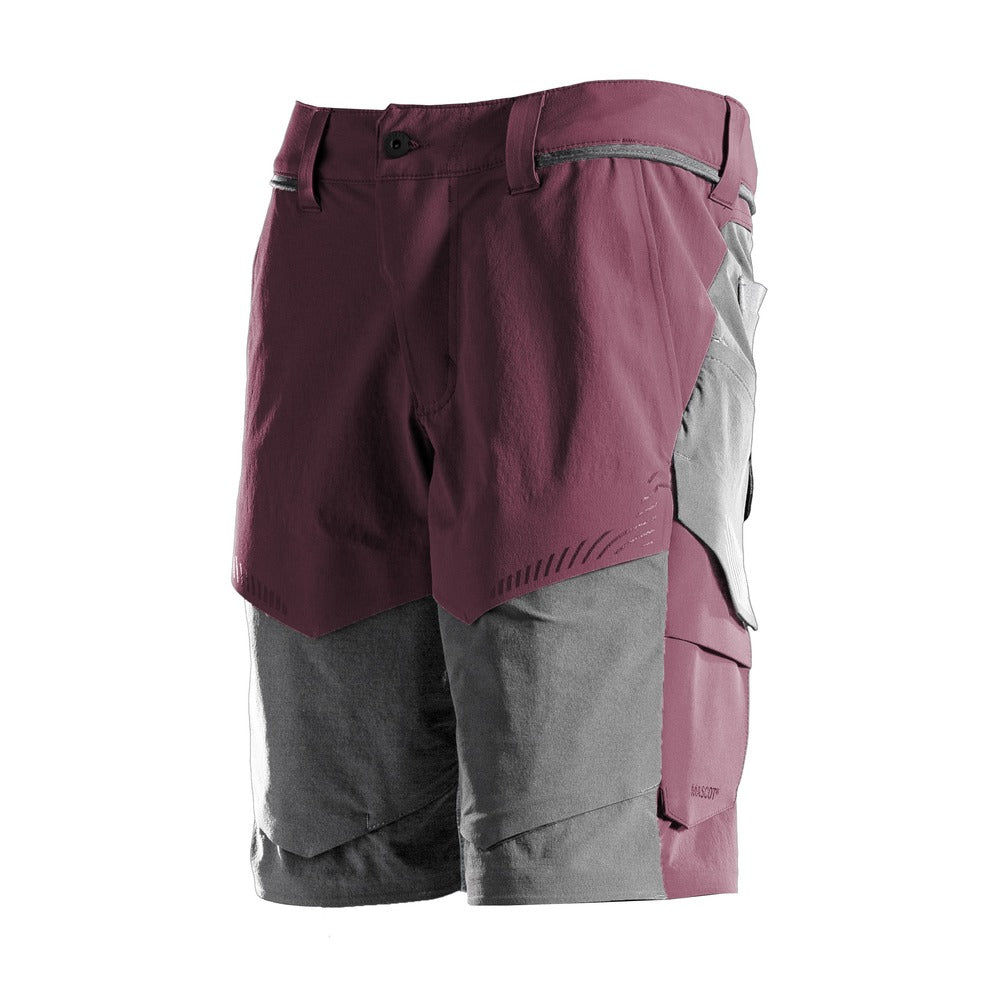 Mascot Korte Werkbroek Customized Ultimate Stretch Bordeaux/Steengrijs-803409