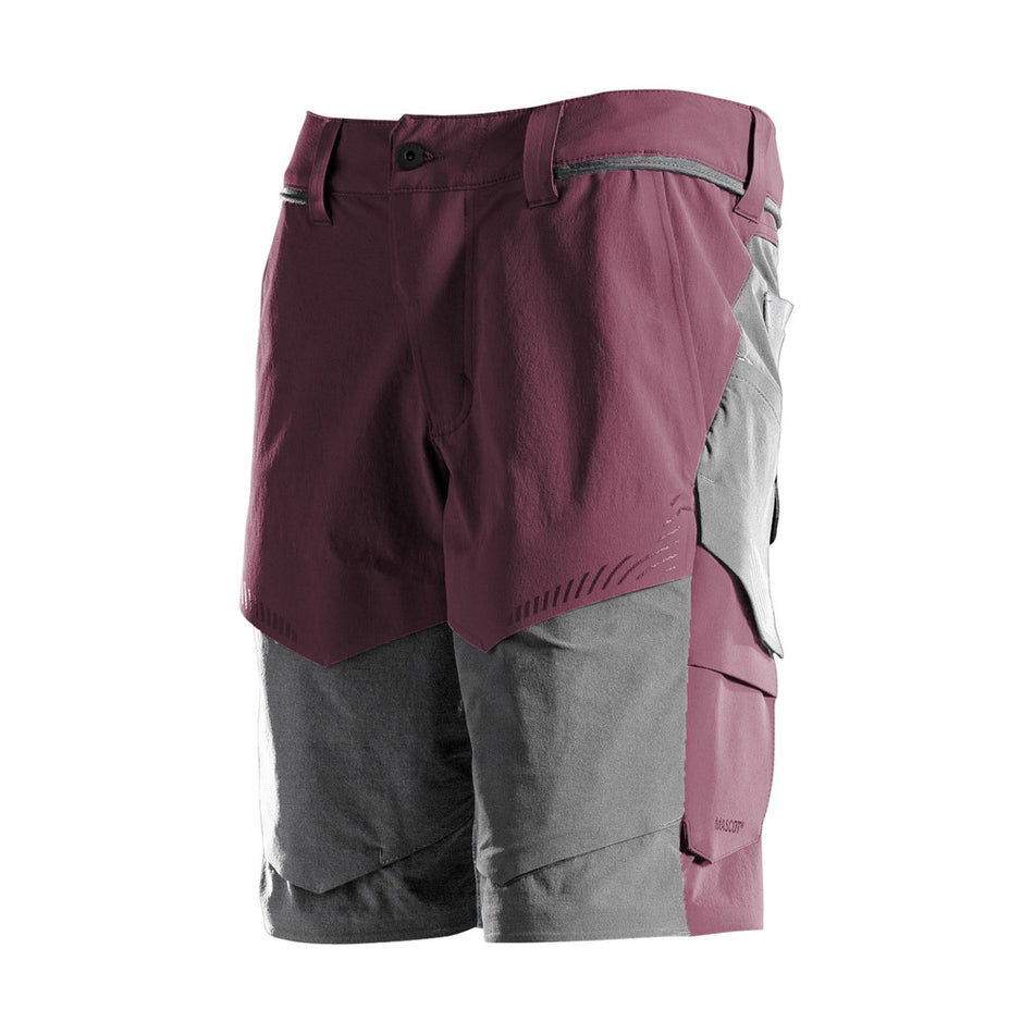 Mascot Korte Werkbroek Customized Ultimate Stretch Bordeaux/Steengrijs-803413