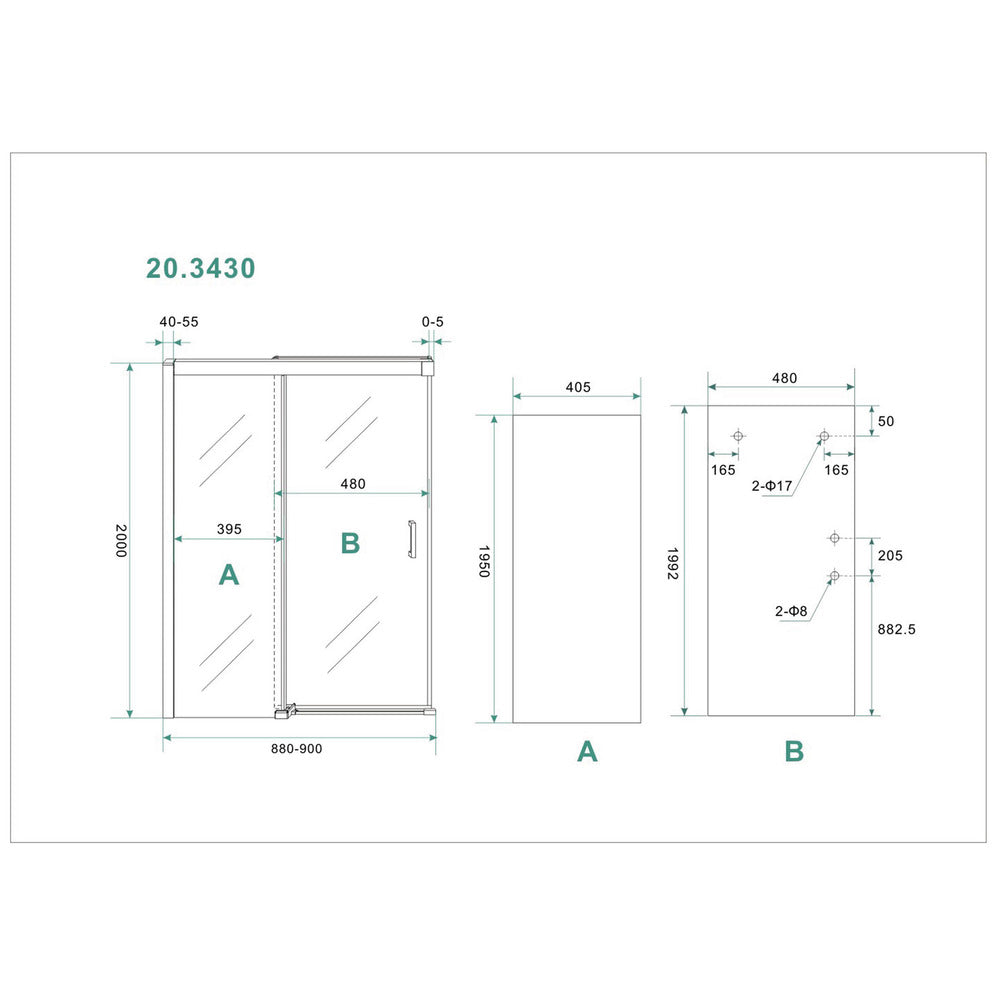 Douchedeur softclose met antikalkbehandeling 90x200 cm alu/helder glas-806463