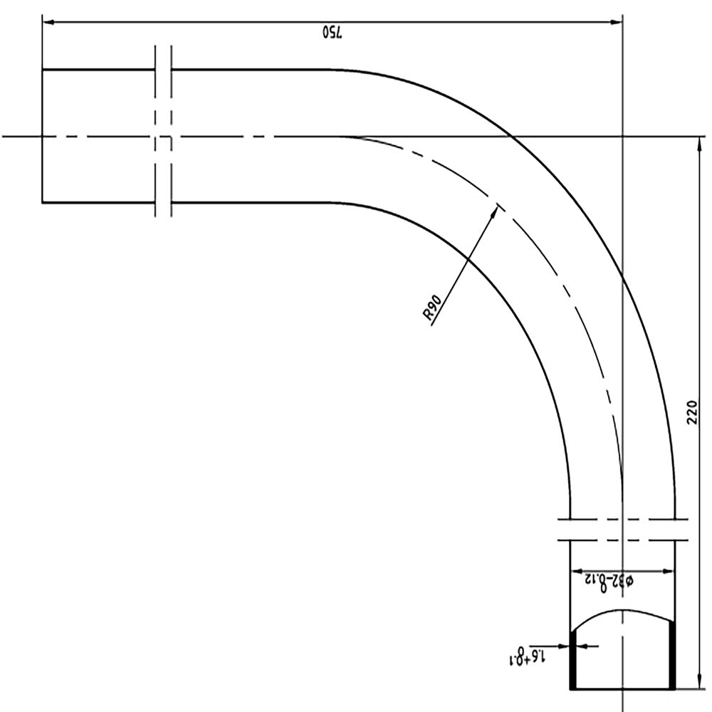 Riko Vloerbuis PVC Wit 75x22x3,2cm-806467