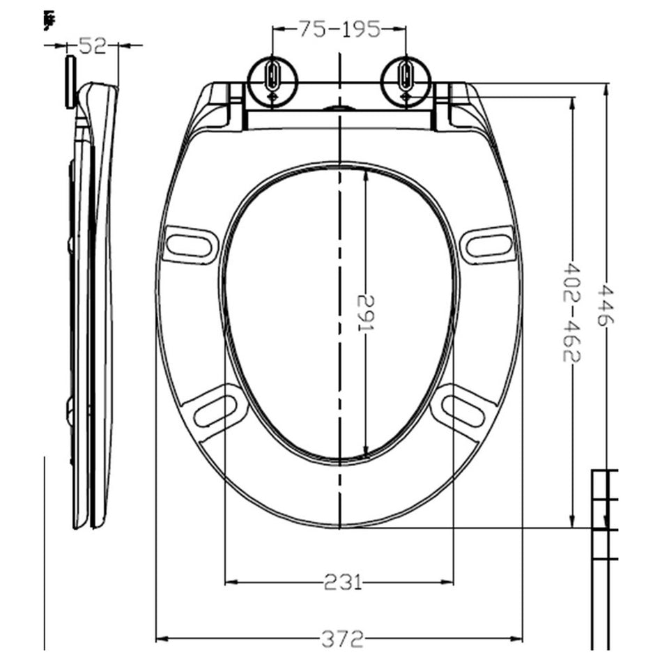 Chase Toiletzitting Softclose en Quick Release Mat Zwart-809540