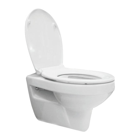 Trevi Wandcloset met Toiletzitting Randloos Diepspoel Glanzend Wit 53cm-809544