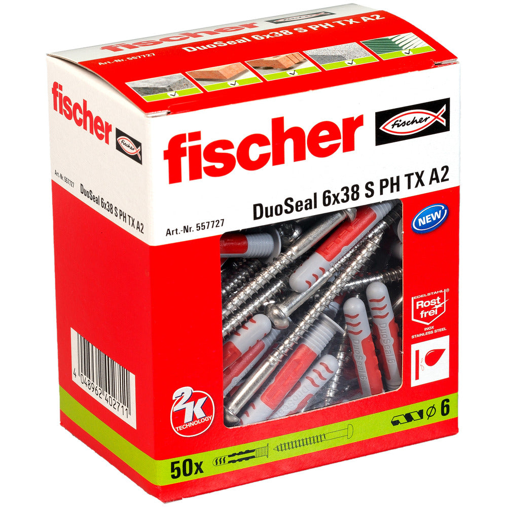 fischer DuoSeal S Met RVS A2 Bolkopschroef 50st-816381