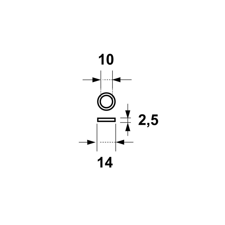 AXA Vulring Inboorpaumelle Kunststof Zwart 14mm 10st-820474