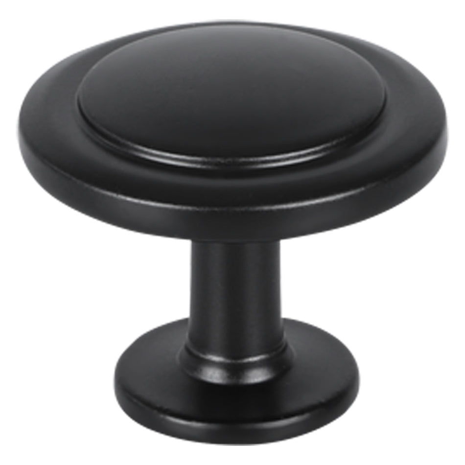 StarX Knop Vlak Rond Zwart 32mm-820658