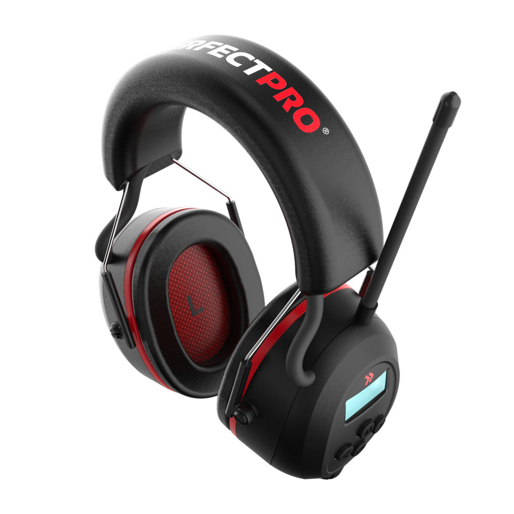 PerfectPro H-40 Oorkappen Met FM, DAB En Bluetooth Verbinding Zwart/Rood-823072