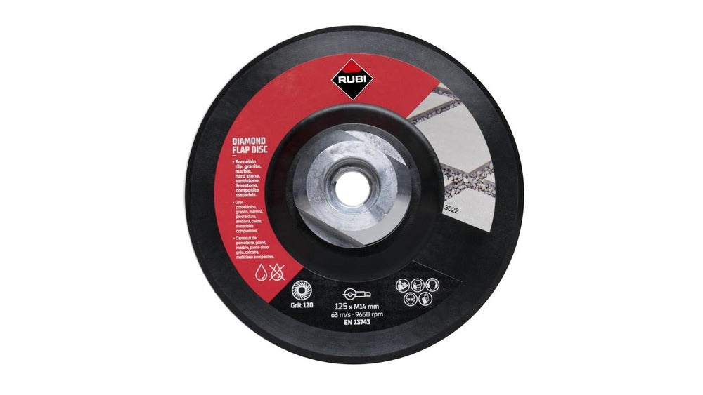 Rubi Diamant Slijpschijf Flap Disc 100/120 Medium Korrel ø 125mm M14-823487