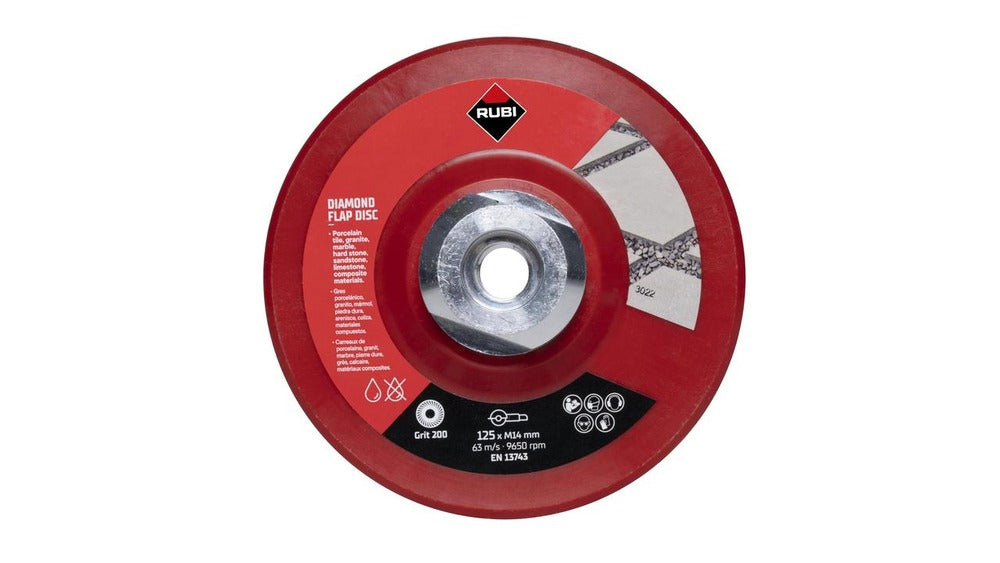 Rubi Diamant Slijpschijf Flap Disc 200 Fijne Korrel Grit ø 125mm M14-823488