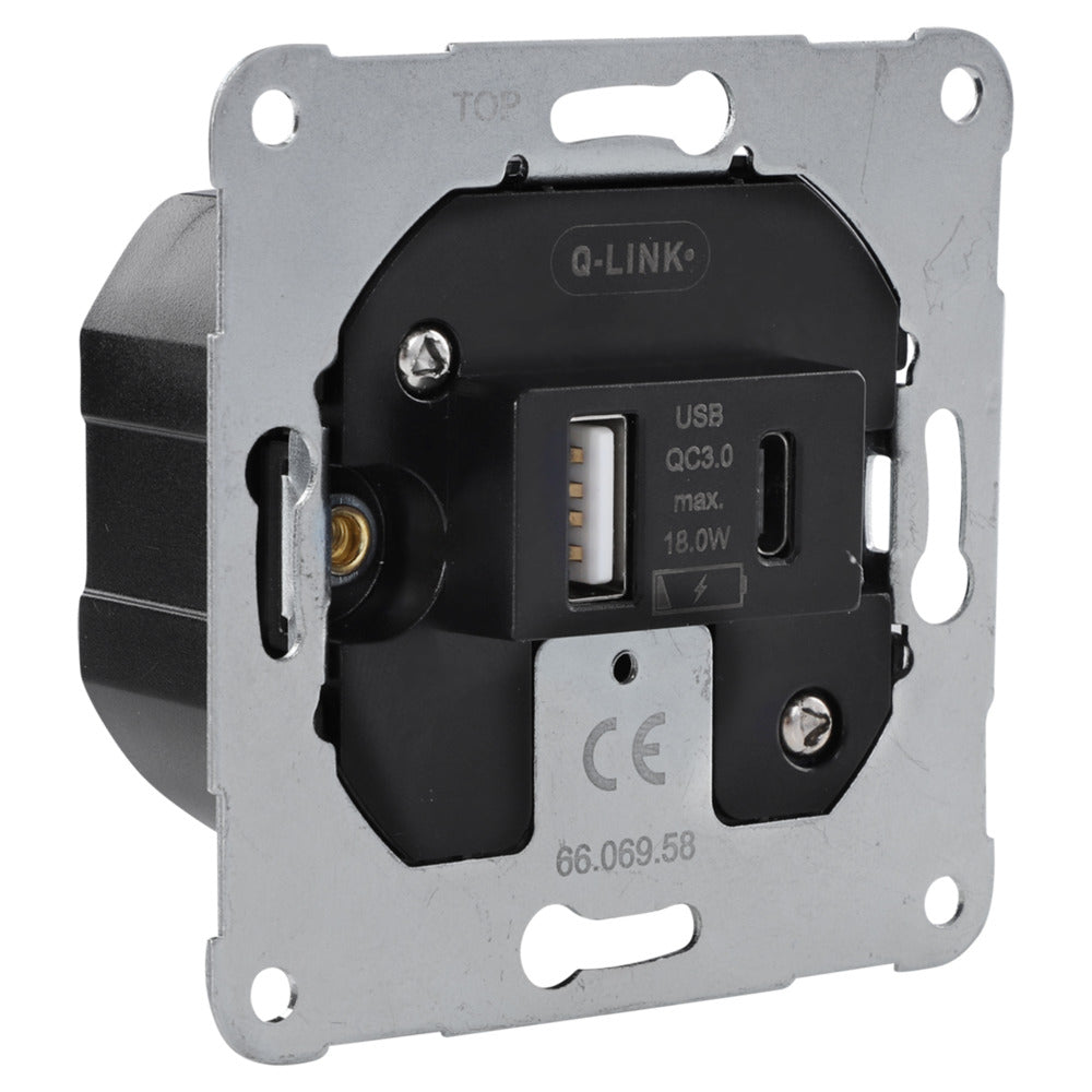 Q-Link Contactdoos Inbouw USB A/C-823652