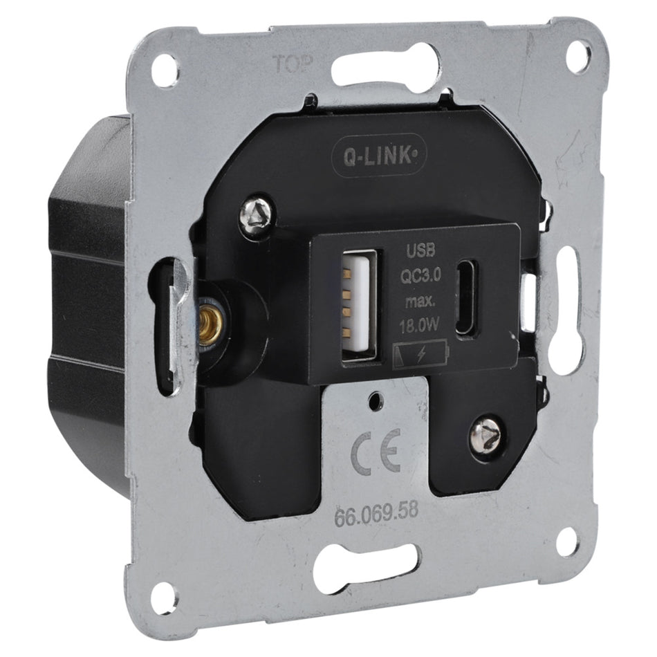 Q-Link Contactdoos Inbouw USB A/C-823652
