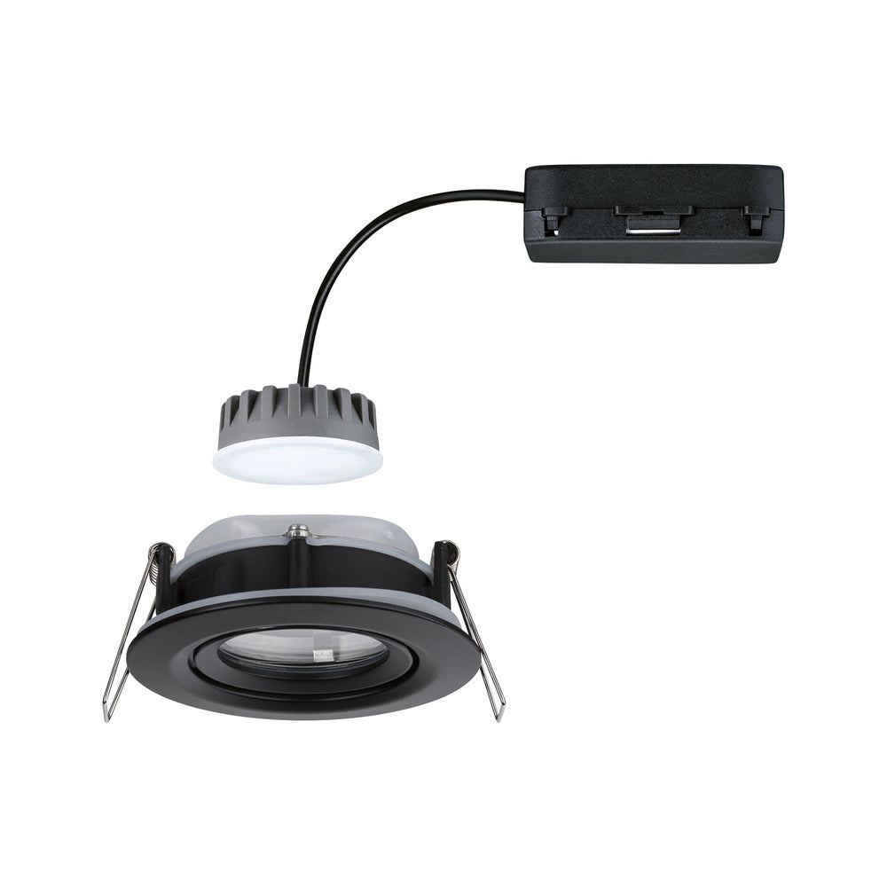 Paulmann Inbouwspot Nova Plus Mat Zwart Rond 6W Dimbaar Kantelbaar IP65-824739