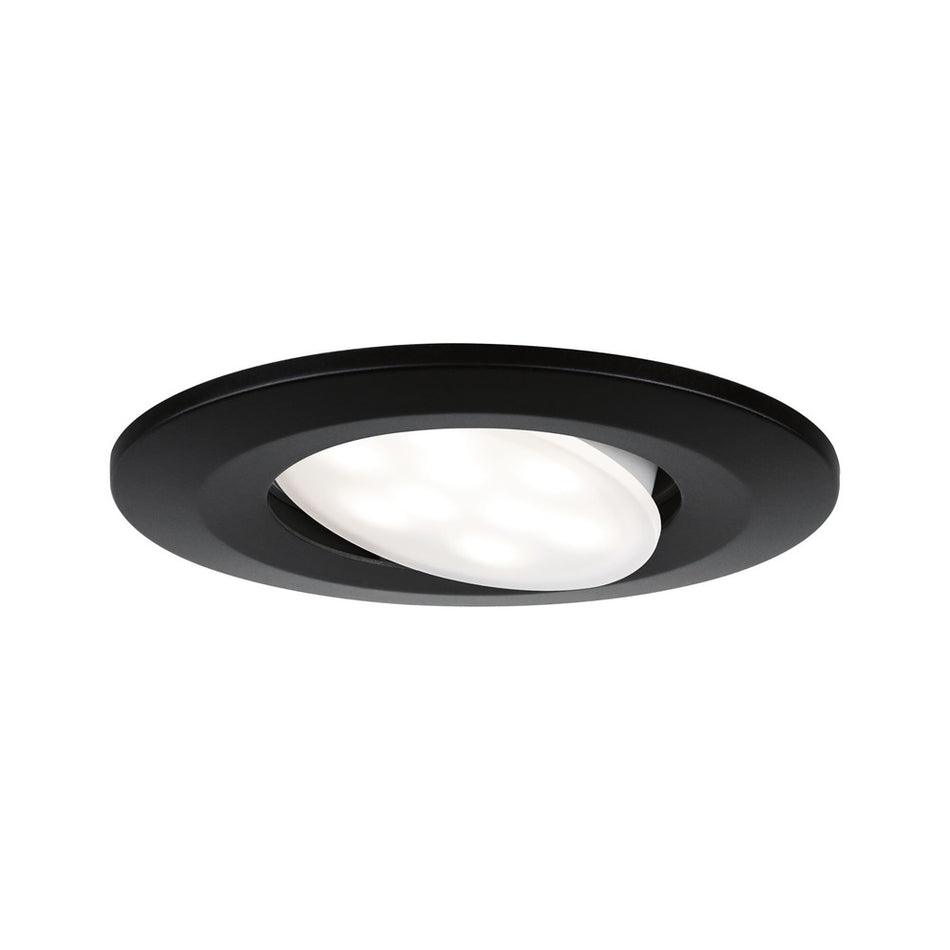 Paulmann Inbouwspot Calla Mat Zwart Rond 6W Kantelbaar IP65-824741