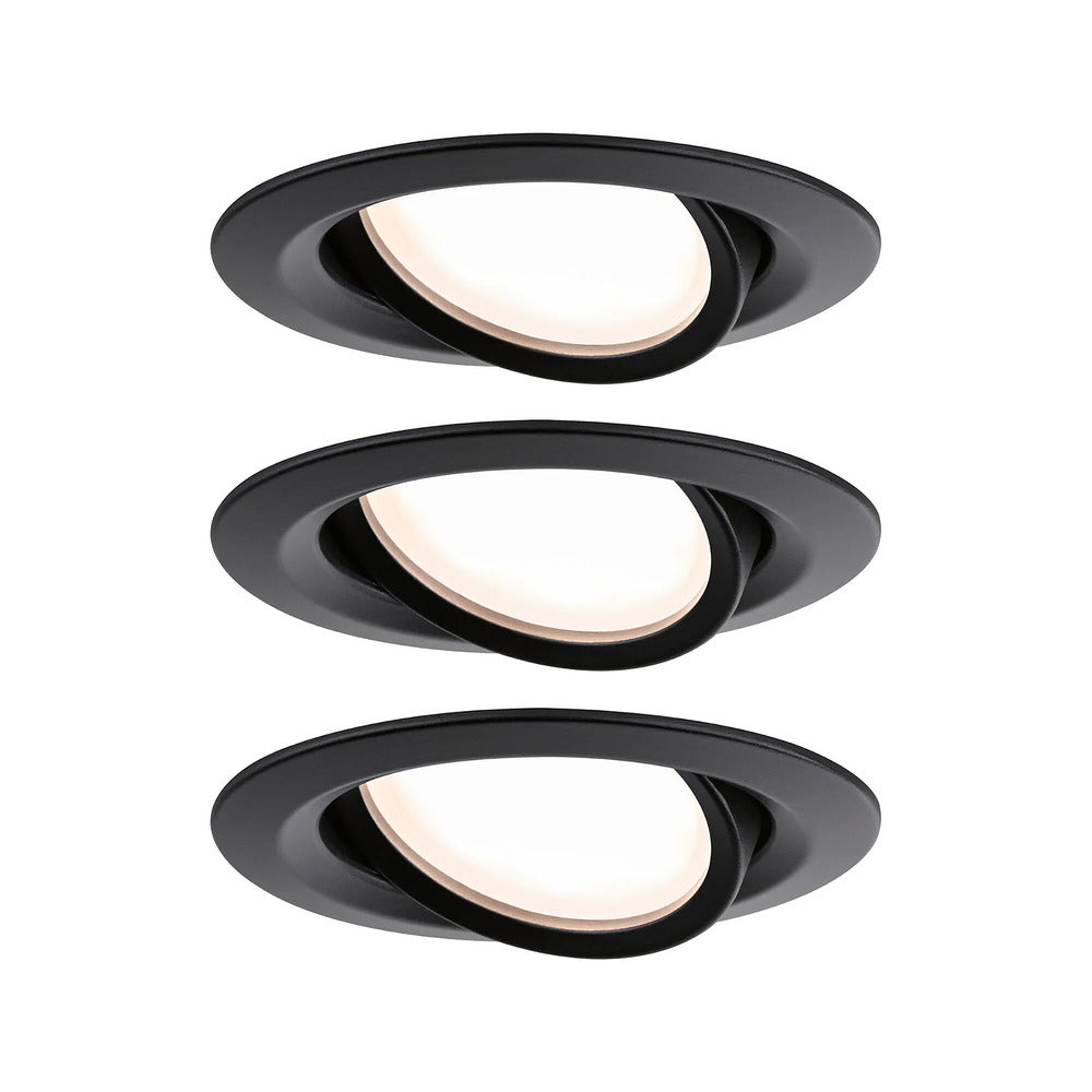 Paulmann Inbouwspot Nova Plus Zwart Rond 6W Kantelbaar 3st-824743