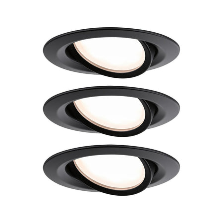 Paulmann Inbouwspot Nova Plus Zwart Rond 6W Kantelbaar 3st-824743