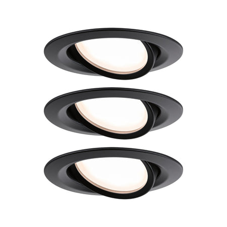 Paulmann Inbouwspot Nova Plus Mat Zwart Rond 6W Dim Kantelbaar IP65 3st-824744