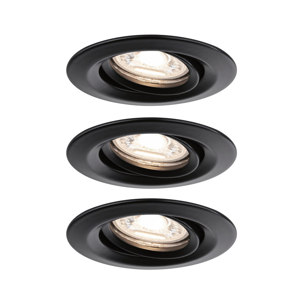 Paulmann Inbouwspot Nova Mini Mat Zwart Rond 4W Kantelbaar 3st-824745