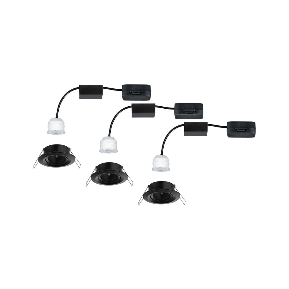 Paulmann Inbouwspot Nova Mini Mat Zwart Rond 4W Kantelbaar 3st-824745