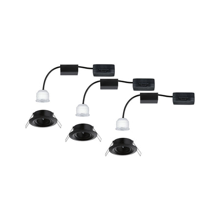 Paulmann Inbouwspot Nova Mini Mat Zwart Rond 4W Kantelbaar 3st-824745