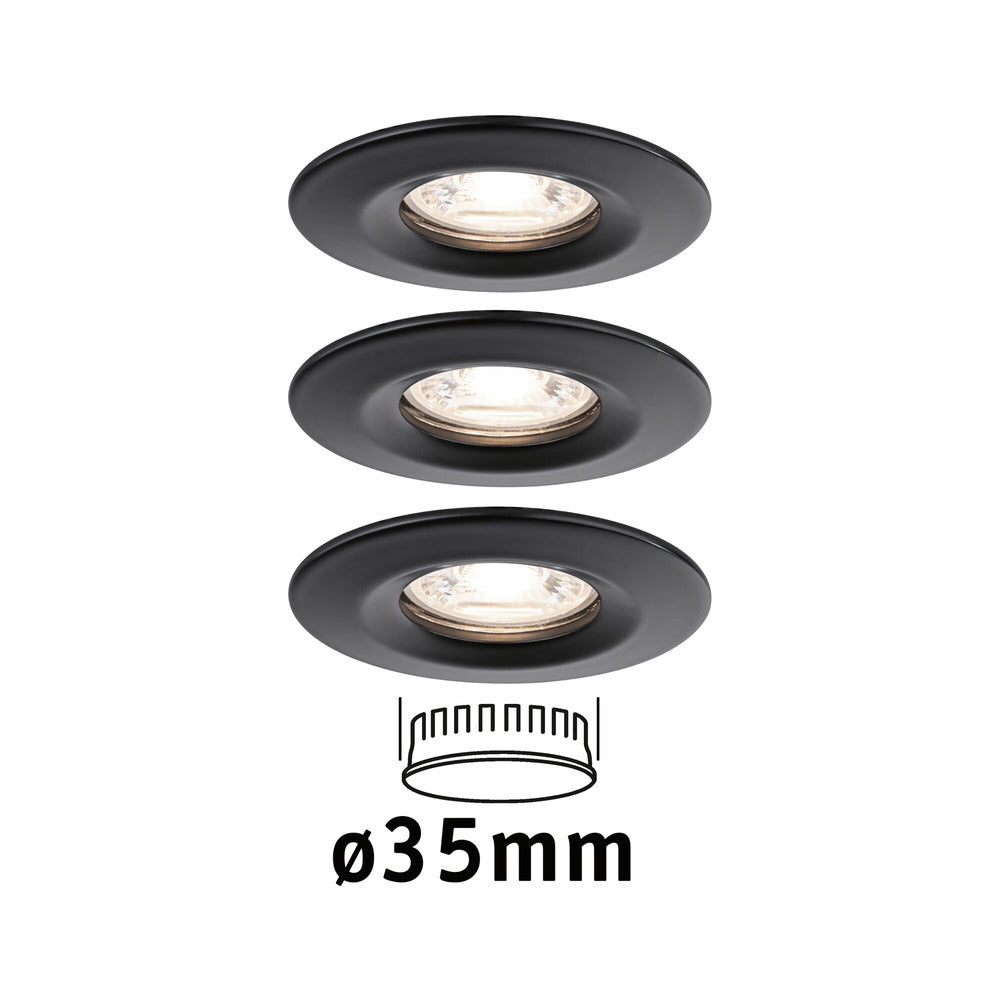 Paulmann Inbouwspot Nova Mini Mat Zwart Rond 4W IP44 3st-824746