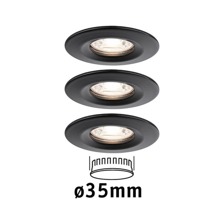 Paulmann Inbouwspot Nova Mini Mat Zwart Rond 4W IP44 3st-824746