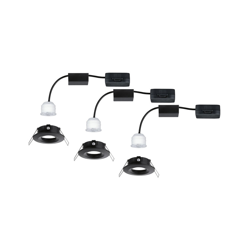 Paulmann Inbouwspot Nova Mini Mat Zwart Rond 4W IP44 3st-824746