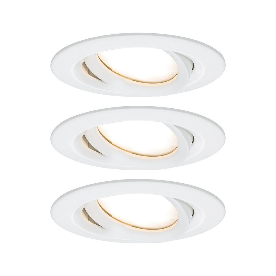 Paulmann Inbouwspot Nova Plus Mat Wit Rond 6W Dimbaar Kantelbaar IP65 3st-824756