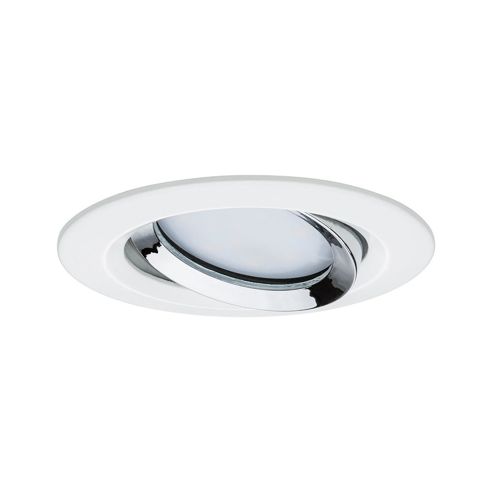 Paulmann Inbouwspot Nova Plus Mat Wit Chroom Rond 6W Dim Kantelbaar IP65 3st-824758