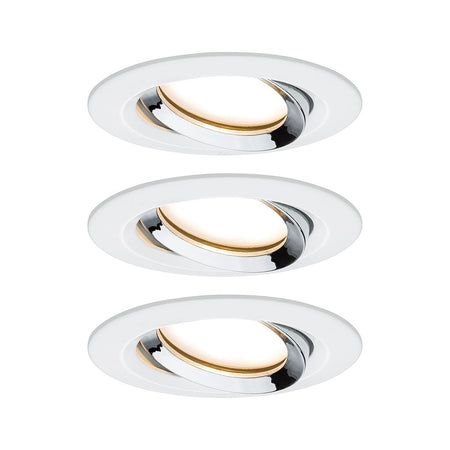 Paulmann Inbouwspot Nova Plus Mat Wit Chroom Rond 6W Dim Kantelbaar IP65 3st-824758