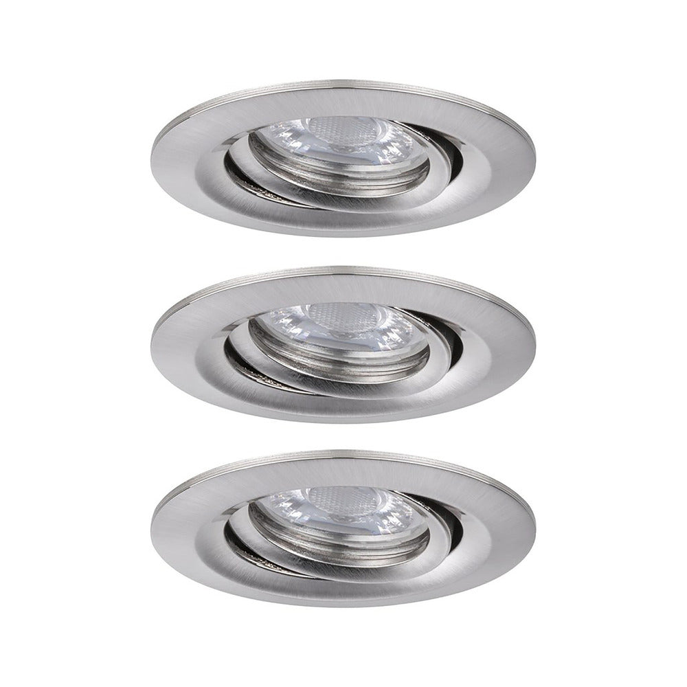 Paulmann Inbouwspot Nova Mini Geborsteld Aluminium Rond 4W Kantelbaar 3st-824762