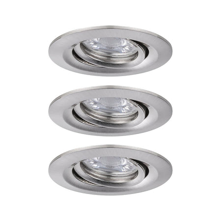 Paulmann Inbouwspot Nova Mini Geborsteld Aluminium Rond 4W Kantelbaar 3st-824762