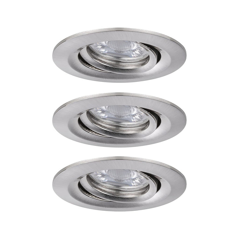 Paulmann Inbouwspot Nova Mini Geborsteld Aluminium Rond 4W Kantelbaar 3st-824762