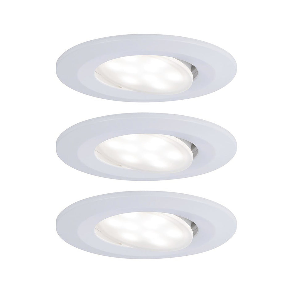 Paulmann Inbouwspot Calla Mat Wit Rond 6W Kantelbaar IP65 3st-824773