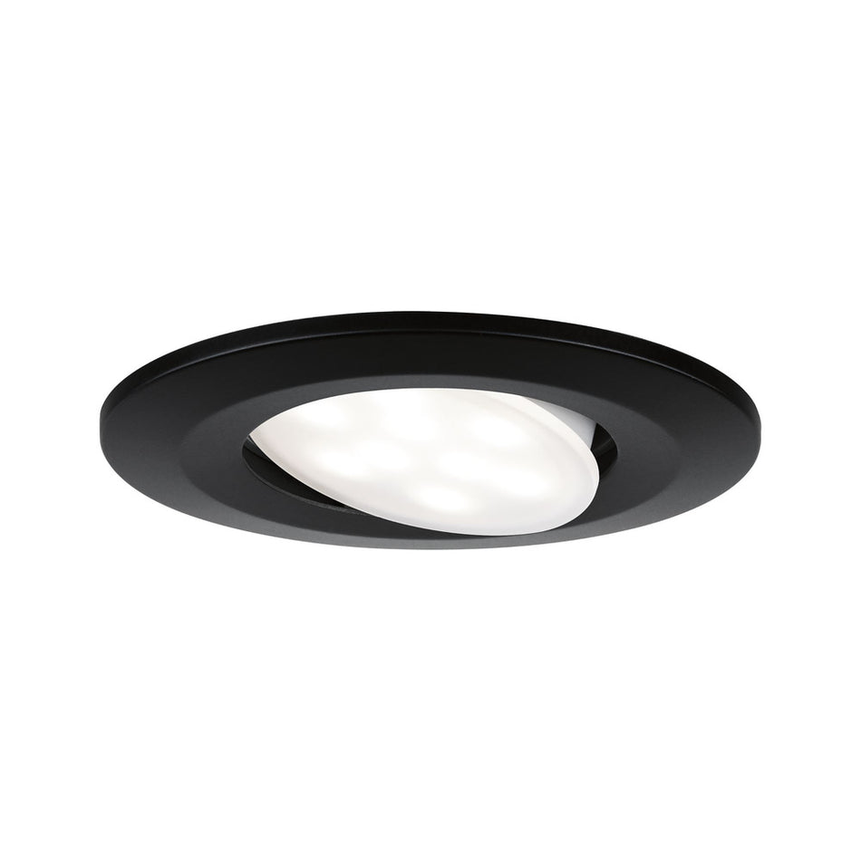 Paulmann Inbouwspot Calla Mat Zwart Rond 6W Kantelbaar IP65 3st-824774