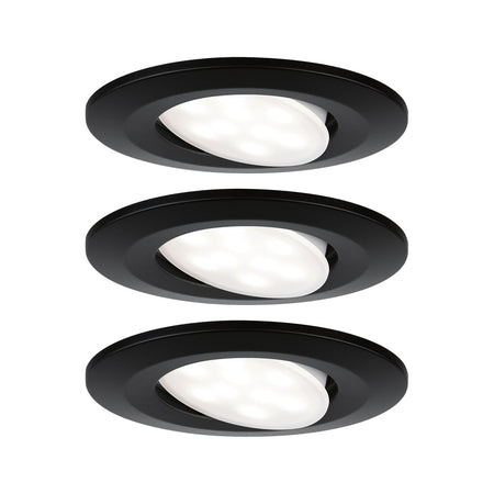 Paulmann Inbouwspot Calla Mat Zwart Rond 6W Kantelbaar IP65 3st-824774