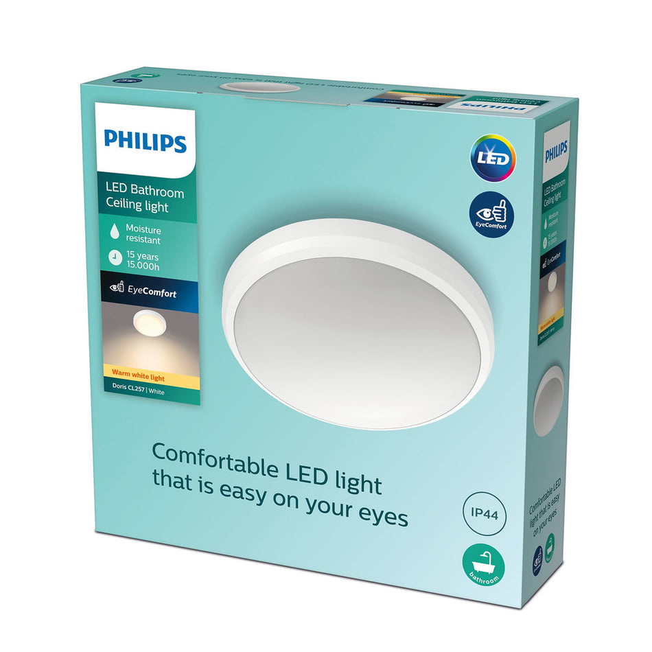 Philips Plafondlamp Doris CL257 Wit Rond 6W IP44 Ø22cm-824779