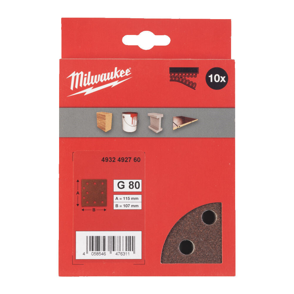 Milwaukee Schuurpapier 115x107mm 10st-825544