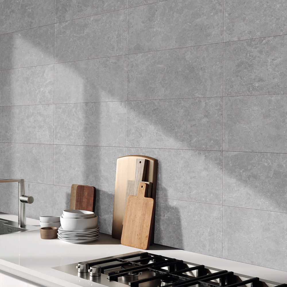 Vloertegel Breccia Grigio Grijs Mat Gerectificeerd 30x60cm 1,44m2-825580