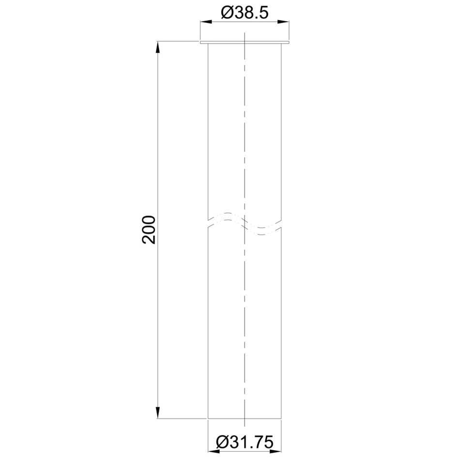 Sifon Verlengbuis met Kraag Chroom 3,2x20cm-828144