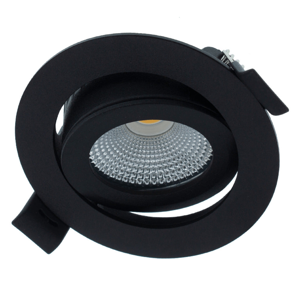 MBL Lighting Inbouwspot Luna DTW Zwart Rond 5W Dimbaar Kantelbaar IP44-829823