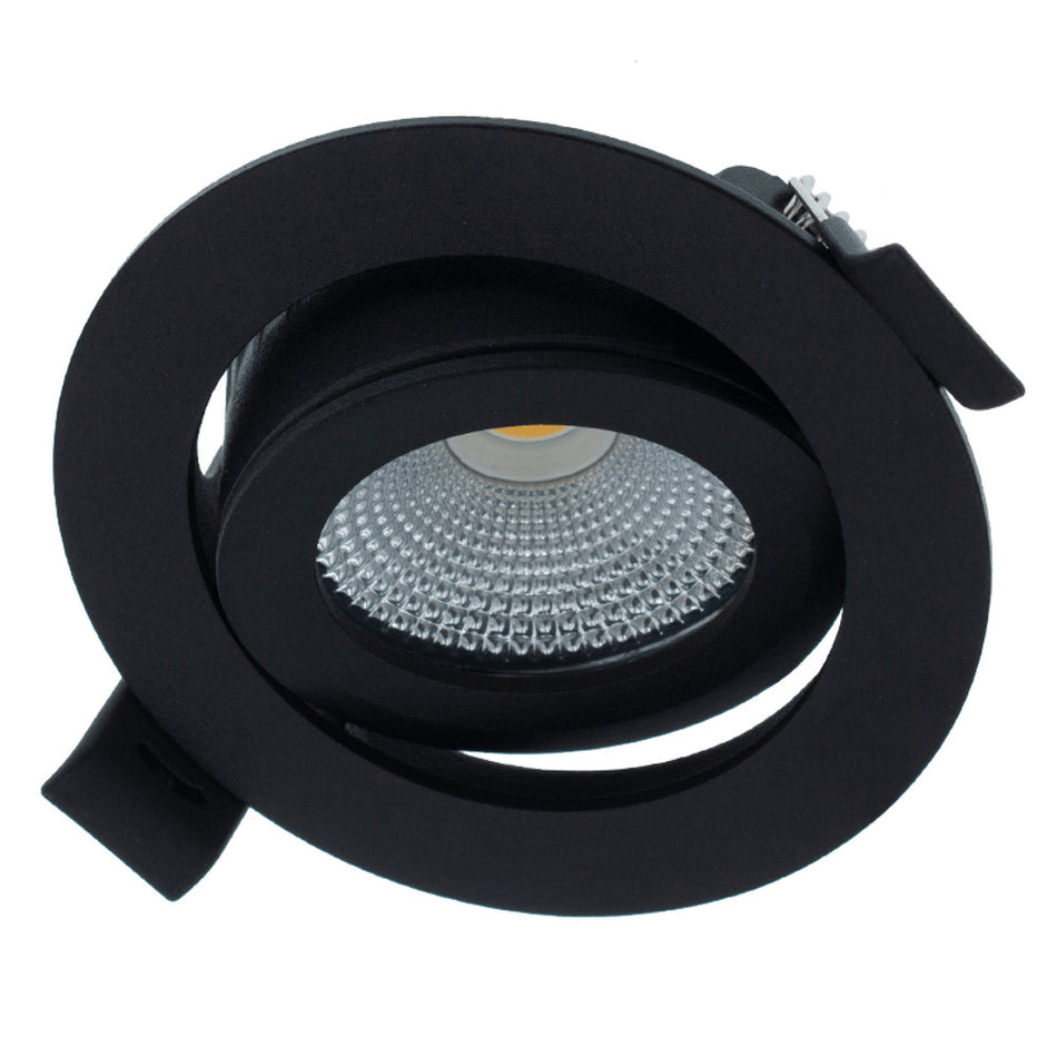 MBL Lighting Inbouwspot Luna DTW Zwart Rond 5W Dimbaar Kantelbaar IP44-829823