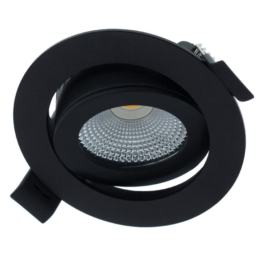 MBL Lighting Inbouwspot Luna 2700 Zwart Rond 5W Kantelbaar IP44-829828