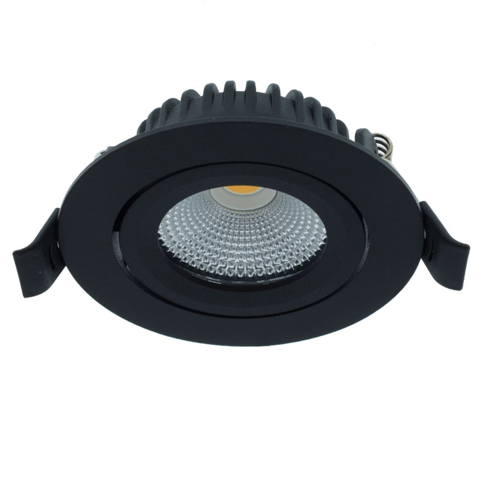MBL Lighting Inbouwspot Luna 2700 Zwart Rond 5W Kantelbaar IP44-829828
