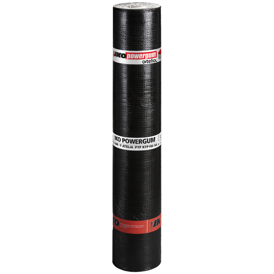 IKO Powergum APP Bitumen Toplaag 4 AW/F Atelia 5.0 Wit Gewapend 1x5m-839649