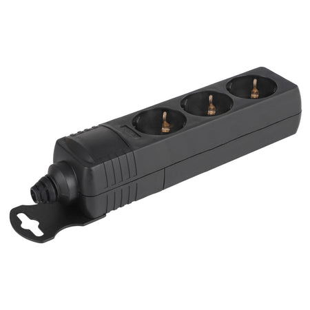 Q-Link stekkerdoos 3-voudig randaarde 2500W  zwart-839671